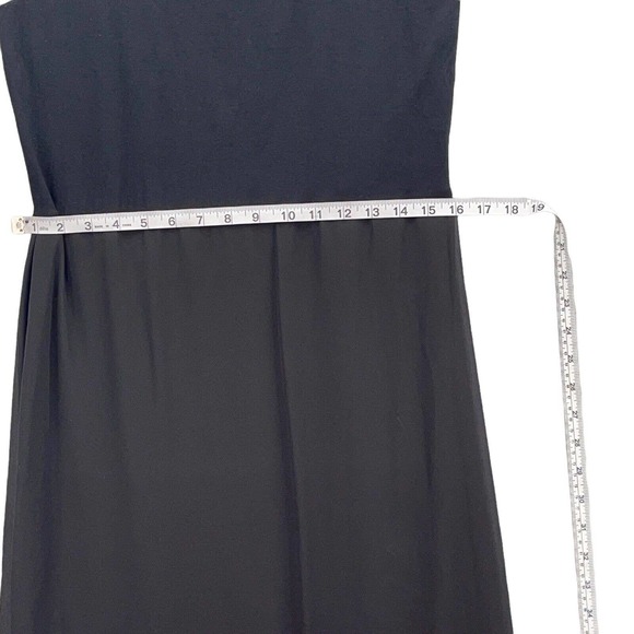 Vince Camuto Maxi Tank Dress Womens Sz Large Black Sheer Overlay Stretch Slits - Picture 10 of 10